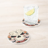 Tattoo schedel acht Ball Flame Fire Dragon Onderze Zandsteen Onderzetter (Zijkant)