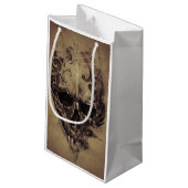 Tattoo schedel over  papier klein cadeauzakje (Achterkant Gekanteld)