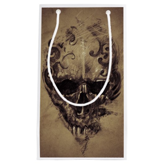 Tattoo schedel over  papier klein cadeauzakje (Voorkant)