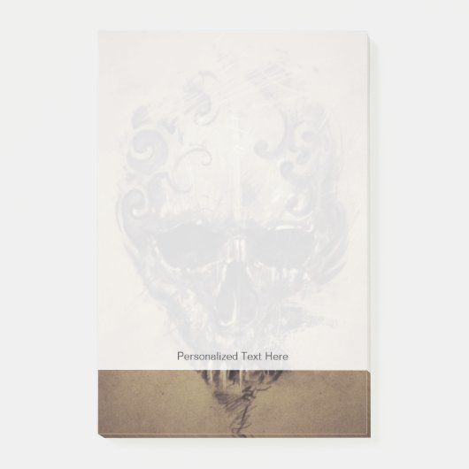 Tattoo schedel over  papier post-it® notes (Voorkant)