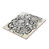 tattoo schedel tekenboomwortel afbeelding tegeltje (Zijkant)