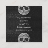 Tattoo Schop Gothic Cool Black and White Skull Hea Vierkante Visitekaartje (Achterkant)