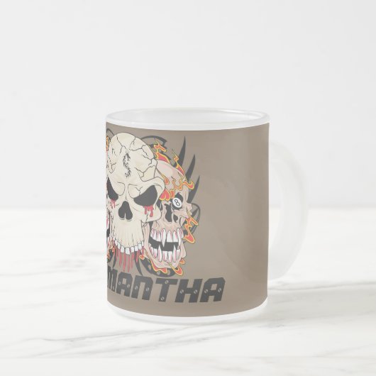 Tattoo Schuif acht gevroren glazen koffiebeker Mok (Voorkant rechts)