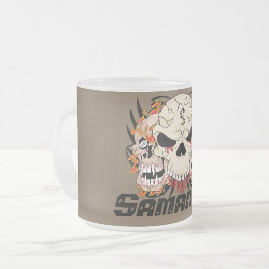 Tattoo Schuif acht gevroren glazen koffiebeker Mok (Voorkant links)