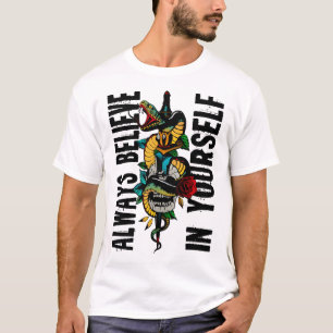 tattoo serpent crane tete de dood t-shirt