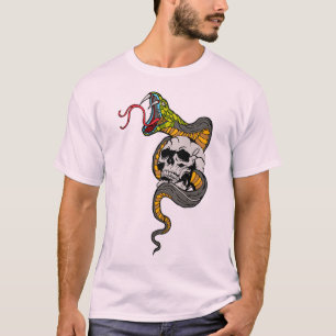 tattoo serpent vipere crane tete de dood old schoo t-shirt