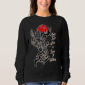 Tattoo She-Wolf Head en Red Rose Sweatshirt (Voorkant)