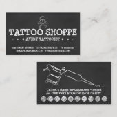 TATTOO SHOP CHALK loyaliteitsprogramma (3 stippen) Klantenkaartje (Voorkant / Achterkant)