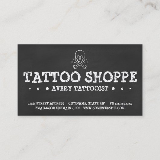 TATTOO SHOP CHALK loyaliteitsprogramma (3 stippen) Klantenkaartje (Voorkant)