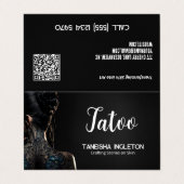 Tattoo Shop Custom QR Visitekaartje (Buitenkant ongevouwen)