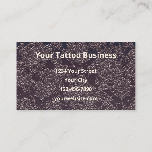 Tattoo Shop Gotische Schedel Wit Grijs Bloemen Visitekaartje (Achterkant)