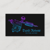 Tattoo Shop Modern Tattoo Pistool Zwart Visitekaartje (Voorkant)