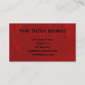 Tattoo Shop Rood Zwart Creatieve Schedel Visitekaartje (Achterkant)
