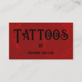 Tattoo Shop Rood Zwart Creatieve Schedel Visitekaartje (Voorkant)