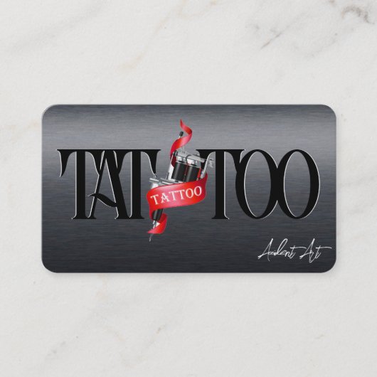 Tattoo Sjabloon Mighty, 3,5 x 2,5-inch Business Ca Visitekaartje (Voorkant)
