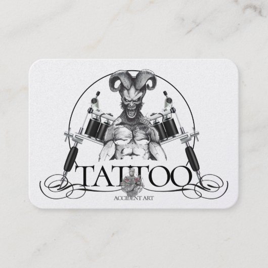 Tattoo Sjabloon Mighty, 3,5 x 2,5-inch Business Ca Visitekaartje (Voorkant)