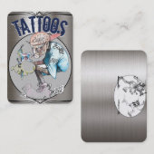 Tattoo Sjabloon Mighty, 3,5 x 2,5-inch Business Ca Visitekaartje (Voorkant / Achterkant)