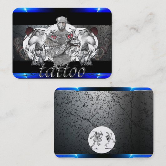 Tattoo Sjabloon Mighty, 3,5 x 2,5-inch Business Ca Visitekaartje (Voorkant / Achterkant)