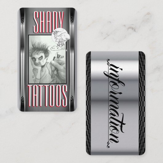 Tattoo Sjabloon Visitekaartje (Voorkant / Achterkant)