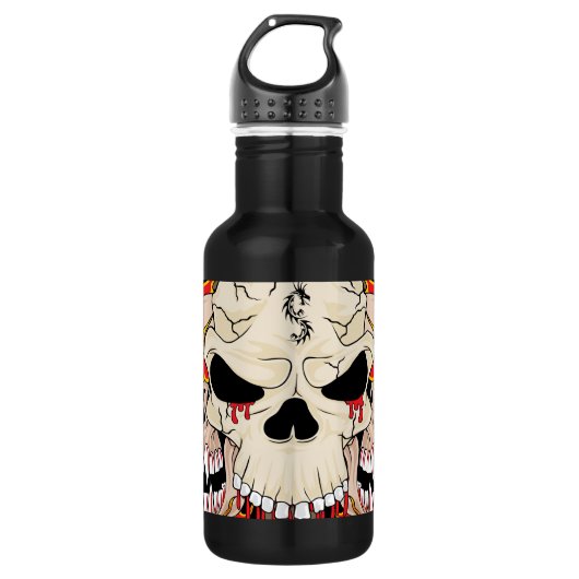 Tattoo Skull Eight Ball Flame 32 oz. Waterfles (Voorkant)
