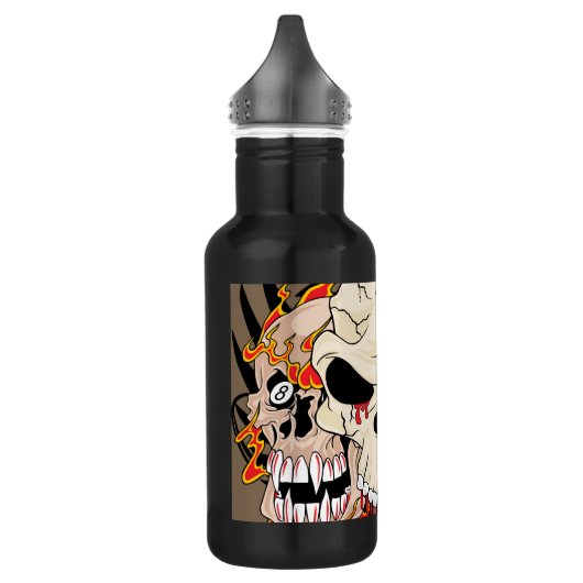 Tattoo Skull Eight Ball Flame 32 oz. Waterfles (Links)
