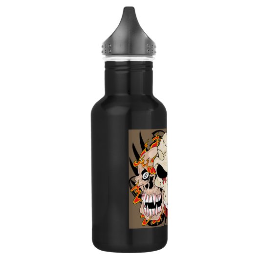 Tattoo Skull Eight Ball Flame 32 oz. Waterfles (Links)