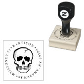TATTOO SKULL ROUND RETOURADRES RUBBERSTEMPEL (Gestempeld)