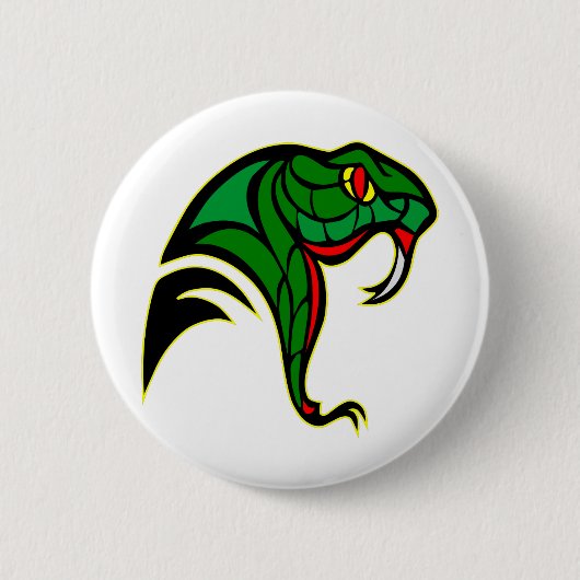 Tattoo slangenkop ronde button 5,7 cm (Voorkant)