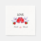 Tattoo slik harten en Rozen ontwerp Servetten (Voorkant)