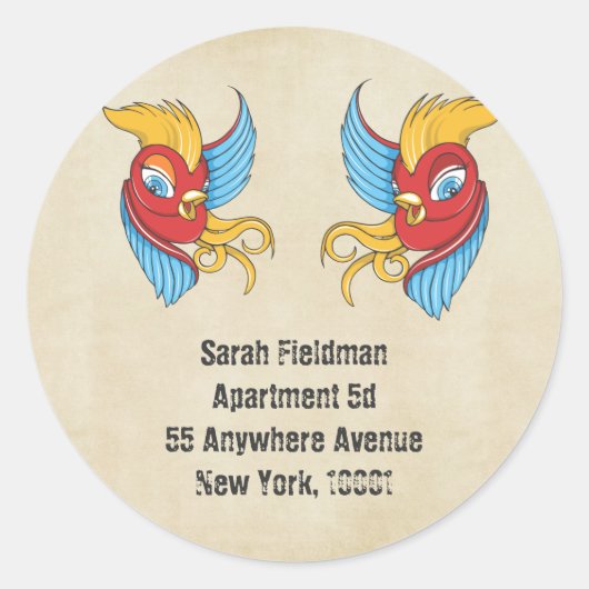  Tattoo Slik Naam Adres Label sticker (Voorkant)