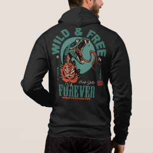 Tattoo snake serpent old wild and free fore hoodie