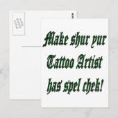 Tattoo spellingcontrole briefkaart (Voorkant / Achterkant)