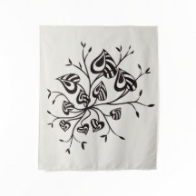 Tattoo stijl Abstracte Floral met puntige bladeren