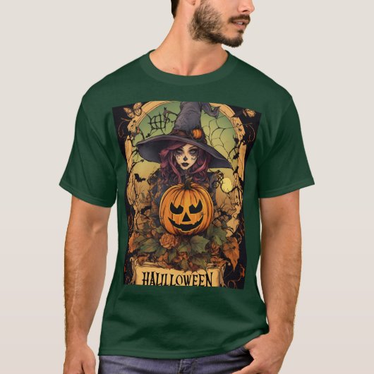 Tattoo stijl Halloween T-shirt (Voorkant)