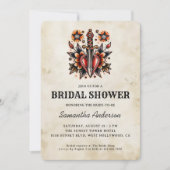 Tattoo stijl hart dolk retro Vrijgezellenfeest Kaart (Voorkant)