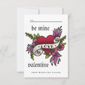 Tattoo Stijl klaslokaal Valentijnse kaart (Voorkant)