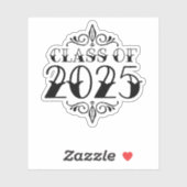 Tattoo Stijl Klasse van 2025 Afstuderen Sticker (Vel)