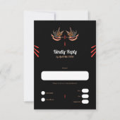 Tattoo stijl Liefde Zwaluwen RSVP Kaarten (Voorkant)