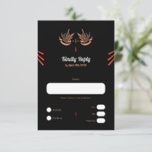 Tattoo stijl Liefde Zwaluwen RSVP Kaarten