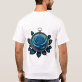 Tattoo-stijl Roos Compass T-Shirt - Symbool van Li (Achterkant)