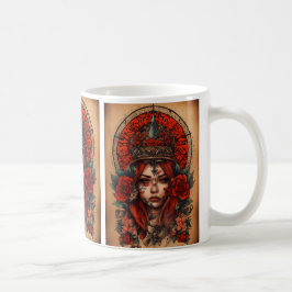 Tattoo-stijl Roos Kompas Koffie Mok Gift