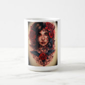 Tattoo stijl roos kompas mooi evoking magische mok (Midden)