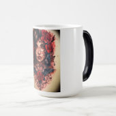 Tattoo stijl roos kompas mooi evoking magische mok (Voorkant rechts)