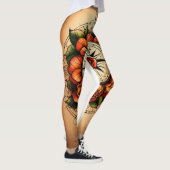 Tattoo stijl roos kompas mooie evoking spirit leggings (Rechts)
