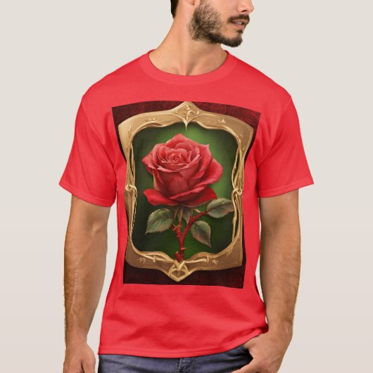 Tattoo-stijl Roos kompas T-shirt (Voorkant)
