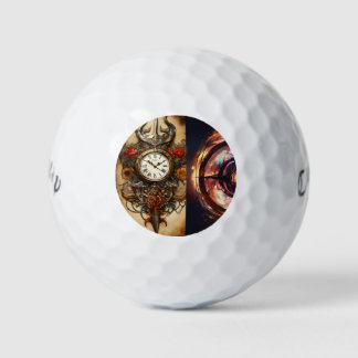 Tattoo-stijl Roos kompas T-shirt ontwerp Golfballen