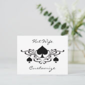 Tattoo-stijl Scroll Black Spades Thunder_Cove Briefkaart (Staand voorkant)