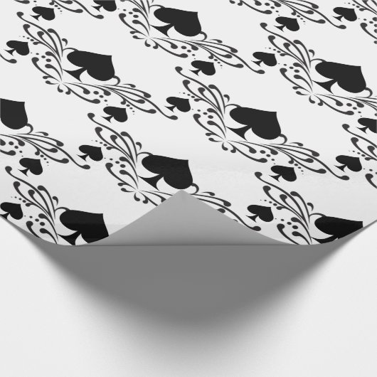 Tattoo-stijl Scroll Black Spades Thunder_Cove Cadeaupapier (Hoek)