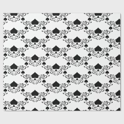 Tattoo-stijl Scroll Black Spades Thunder_Cove Cadeaupapier (Vlak)