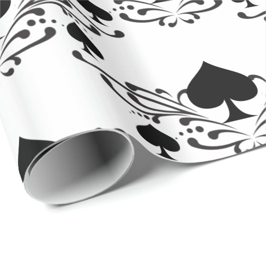 Tattoo-stijl Scroll Black Spades Thunder_Cove Cadeaupapier (Rol Hoek)